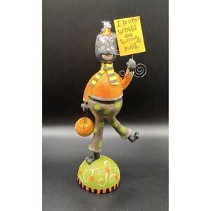 Demdaco Frog Soup Karen Good Halloween Black Cat Fig w/ Sign Hat Jack
